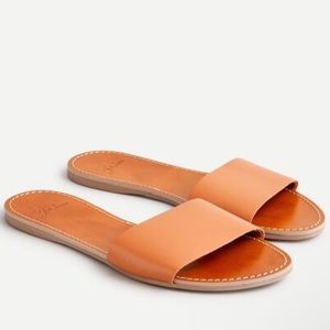 Jcrew Capri leather slides size 9, camel color